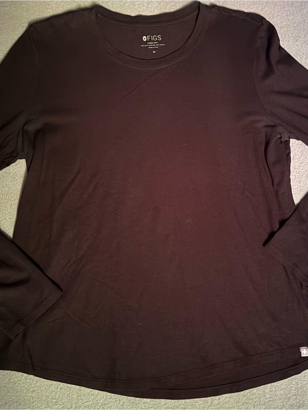 FIGS Long-Sleeve Under Scrub in Black